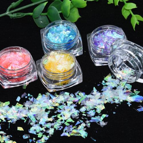 Glitter Nail Art Sequins for 3D Nail Art Decoration 10g/Pack Irregular Shell Paper Sequin DIY Nail Flakies Colorful Paillettes