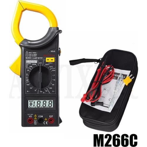 MASTECH M266C Digital Clamp Meter Voltmeter Ohmmeter ACVoltage AC Current Resistance Temp Tester Detector with Diode multimeter