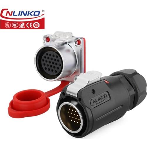 Cnlinko 24 pin panel mount male and female quick disconnect Waterproof electrical m24 power connectors