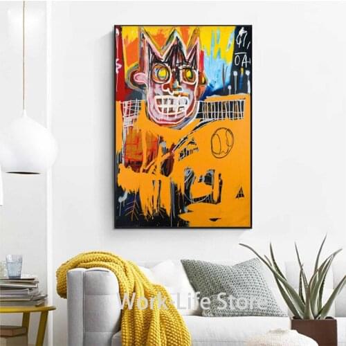 Jean Michel Art Silk Print Home Adornment Poster Wall Art Picture Posters and Prints Home Decor For Modern Office