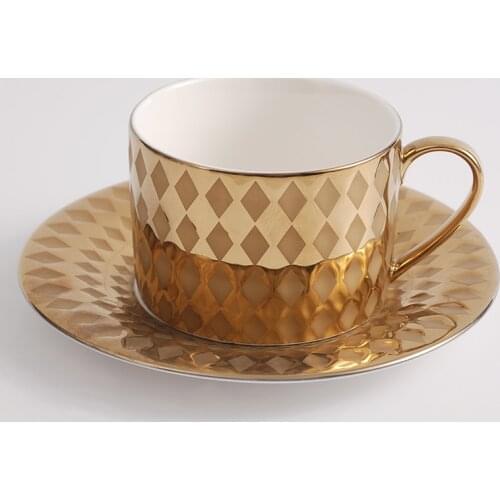 Nordic Style Bone China Coffee Cup Saucer Spoon Set 200ml British Cafe Porcelain Tea Cup Advanced Ceramic Teacup