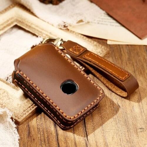 Handmade Leather Car Remote Key Case Cover For Mazda 3 Alexa CX4 CX5 CX8 2019 2020 3Button Smart Remote Car Key