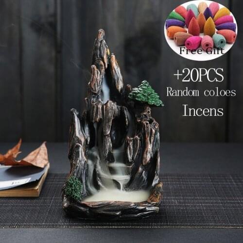 Arabic Resin Incense Burner Ceramic Backflow Incense Burner Creative Home Decor Dragon Incense Holder Censer 20pcs Incens