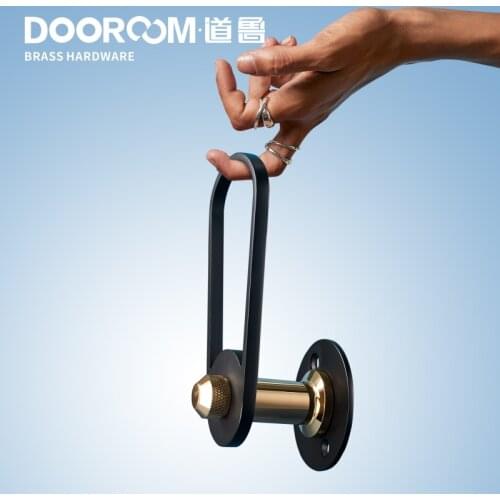 Dooroom Brass Door Lever Ultra-thin Mute Black Gold Modern Interior Room Bedroom Bathroom Wood Door Lock Split Handle Knob
