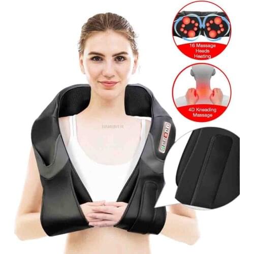Household car electric whole body massager U-shaped neck, back and shoulder massage infrared 6-key 3D kneading massage shawl