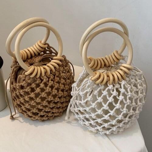 Mini Women Woven Basket Woven Tote Travel Purse Handbag Home Storage Basket