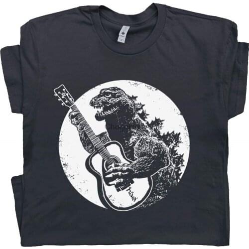 Youth Size - Dinosaur Guitar T Shirt Kids Acoustic Guitar Shirt Childs Cool Electric Guitar Tee for Boys Girls Teen