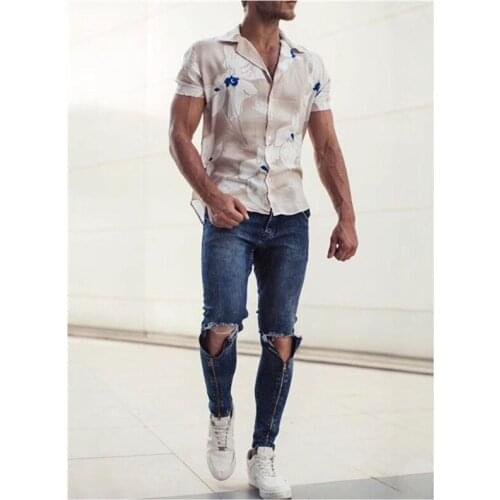 Mens Jeans European And American Fashion Hot Sell Men Slim Skinny Leg Pants Fashion Hip-Hop Ankle Zippers Patchwork Hole Jeans