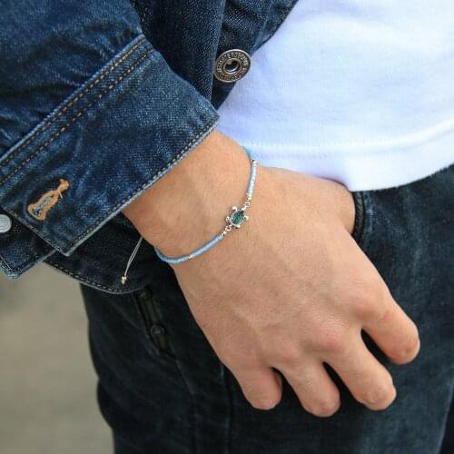 QUANCHI New Abalone Shell Turtle Pendant Bracelets Boho Handmade Miyuki Beads Bracelets Male Female Couples Jewelry