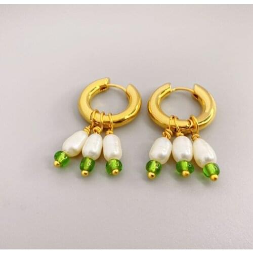 New copper gold color earrings pearl fashion earrings VINTAGE EARRINGS