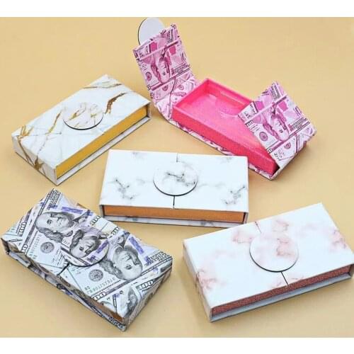 Wholesale 10/50/100pcs 25mm eyelash packaging print logo lashes box Empty Case Mink False Eyelash Packaging magnetic Box makeup