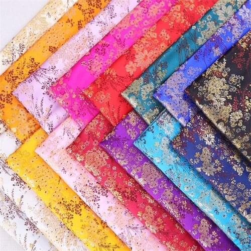 Brocade satin fabric beautiful dress fabric material for making Cheongsam and Kimono