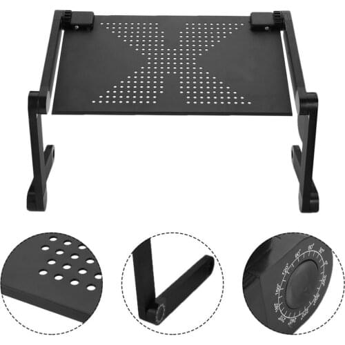 Portable 360 Degree Adjustable Laptop Notebook Table Stand Tray Lazy Foldable Aluminum Alloy Computer Desk