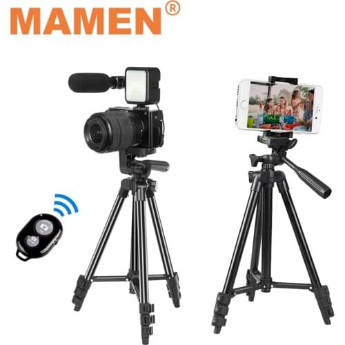 MAMEN 3120 Portable Aluminum Alloy Tripod Vlogging Kits With Video Fill Light For Xiaomi HUAWEI Phone Camera Universal Tripod