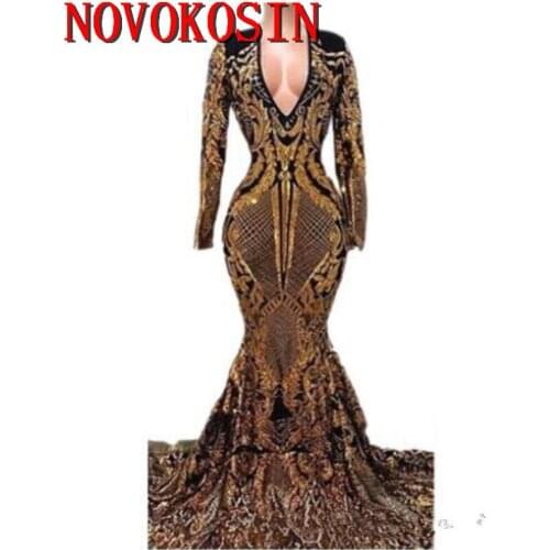 Luxury Long Sleeves Prom Dresses 2019 Mermaid High Neck Holidays Graduation Wear Evening Party Gowns Custom Made Plus Size