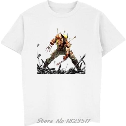 Wolveriner T Shirt Mens Harajuku Superhero Print Tshirt Tops White Short Sleeve Summer T-shirt Cool Tee Shirt Homme Camiesetas