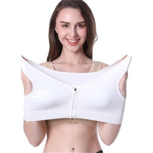 Sexy Bras For Women Zipper Seamless Bra Push Up Vest Wire Free Lingerie Padded Brassiere Sleeping Bra Bralette Sports Underwear