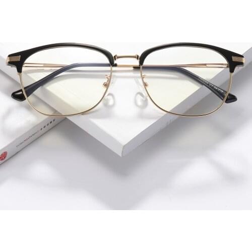 TR90 Anti-Blue Ray Eyeglasses Plastic Titanium Prescription Eyewear Frame Black Lightweight Computer Glasses Frame for Women Men