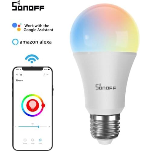SONOFF Wi-Fi Smart LED Bulb B05-B-A60/ B02-B-A60 RGB Lamp Bulbs For Smart Home Automation Control Work With Alxea Google Home