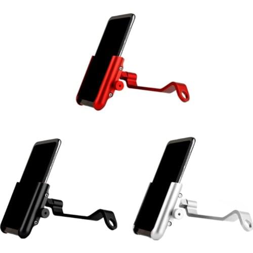 Motorcycle Mobile Phone Holder Universal 360 Rotatable Aluminum Motorcycle Side Mirror Bike Bicycle Cell Phone Holder Mount