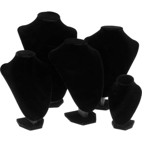 Velvet Necklace Pendant Jewelry Display Bust Mannequin Stand Holder Rack - 4 Sizes
