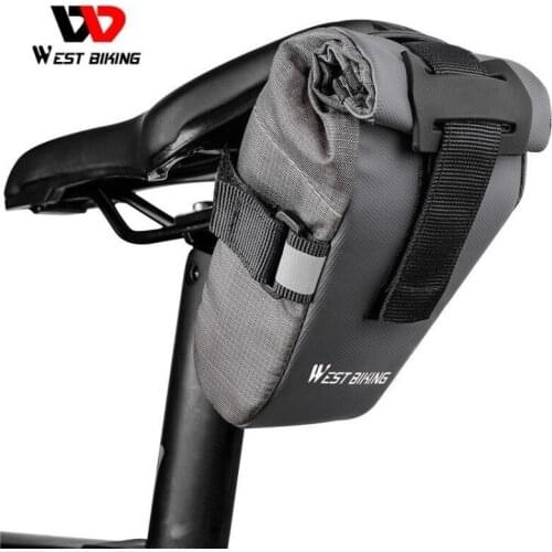 WEST BIKING Rainproof Bike Tail Bag Reflective Cycling Bags For Bike Tube Rear Seatpost Saddle Bag MTB Road Bicycle Accessories