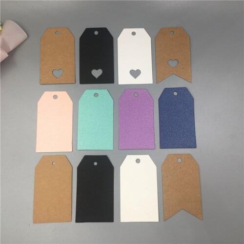 100PCS DIY colorful Hollow Love Labels Kraft Card Hang Tag Wedding Party Note Blank price Hang tag Kraft Gift Wrapping Supplies