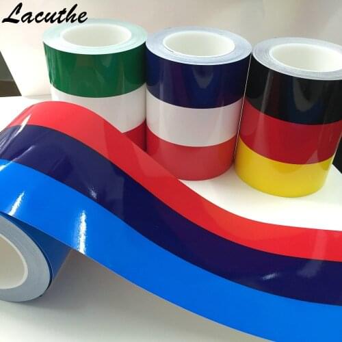 1M* 15CM M-Colored Germany Italy French Flag Striped Car Hood Vinyl Sticker Body Decal For BMW M3 M5 M6 E46 E92 Series