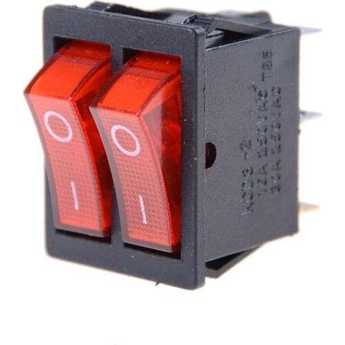 1PCS 6PIN 16A 125VAC Double Light Switch Rocker Switch Waterproof ON-OFF KCD6 Boat Power Switch