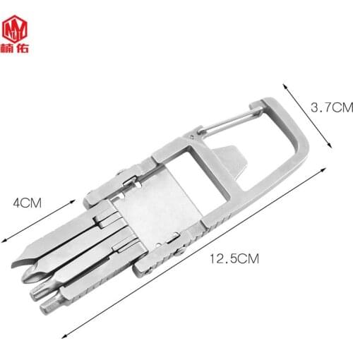 1PC Portable Stainless Steel Screwdriver Wrench Bottle Opener Keychain Hanging Buckle Set Combination Tool Outdoor EDC Multitool