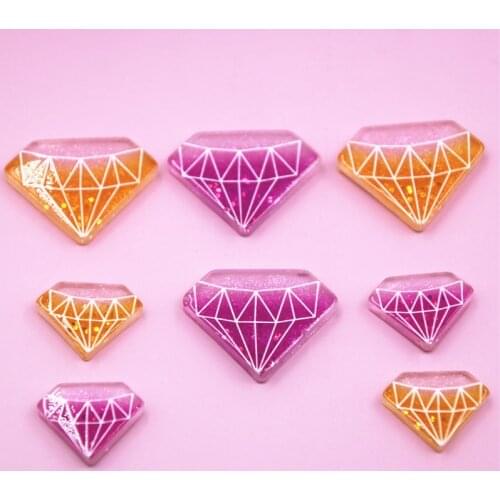 10PCS Resin Diamond flat back Art Supply Decoration Charm DIY Hair Bow Center Scrapbooking craft