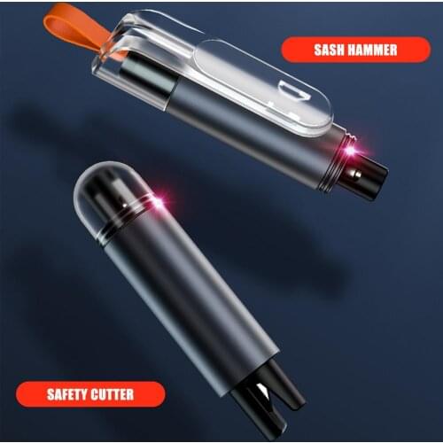 2 In 1 Car Safety Hammer Broken Glass Window Breaker Seat Belt Cutter Life-Saving Escape Auto Emergency Tool Multifunctional