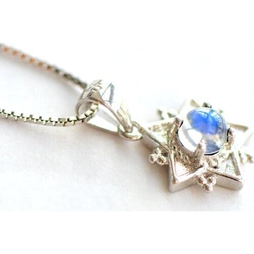 2018 Time-limited Sale Slide Nepal Bali 925 Sterling Inlaid Natural Moonstone Pendnat Necklace For Women Lucky Pendant Jewels