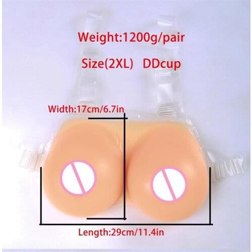 2020 Silicone Fake Boobs 1200g/pair Beige Artificial Silicon Breast Forms Mastectomy Crossdresser Breasts Drag Queen Shemale