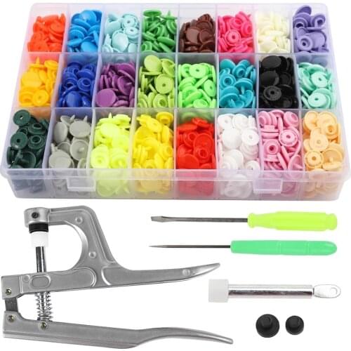 360 Sets T5 Button Plastic Snaps Pliers Tool Kit Organizer Containers, Easy Replacing Snaps, Button Press Machine