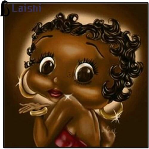 Diamond painting Cartoons Africa girl full square round diamond art Diamond embroidery 5d diy handmade artwork home decoration