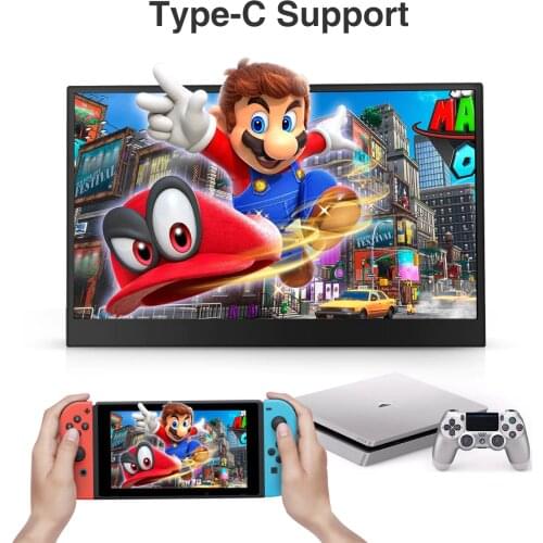 Anmite15.6 inch IPS FHD Led Portable Monitor Type-c HDMI Ultra-thin USB-C screen computer Display