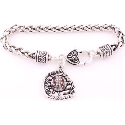 Bracelet For Female Male Sports Style Baseball Shape Great Present For Baseball Lover Bangle Antique Silver Dropshipping