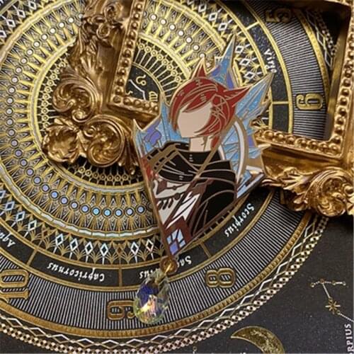 Final fantasy XIV 14 Zenos yae Galvus Haurchefant Greystone Badge Brooch Pin Enamel Colletion rare H