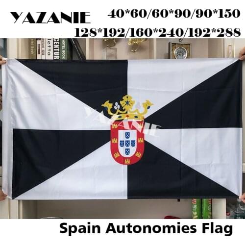 YAZANIE Ceuta Autonomous City Spain Flags and Banners High Quality 100D Polyester Single or Double Stitched Spanish Flags