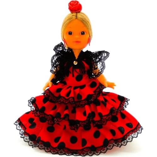 Lovedoll collection 25 cm dress regional Andaluza flamenco flower. Manufactured in Spain by Folk crafts. Gift Flamingo