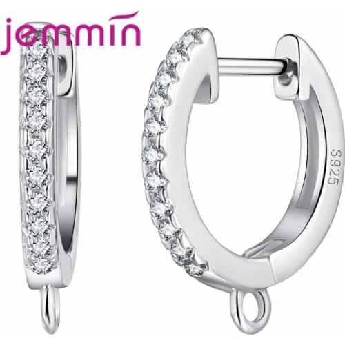 Round Design Earrings for Women With full Clear Crystal Hot Selling 925 Sterling Silver Jewelry Accessories DIY Earr