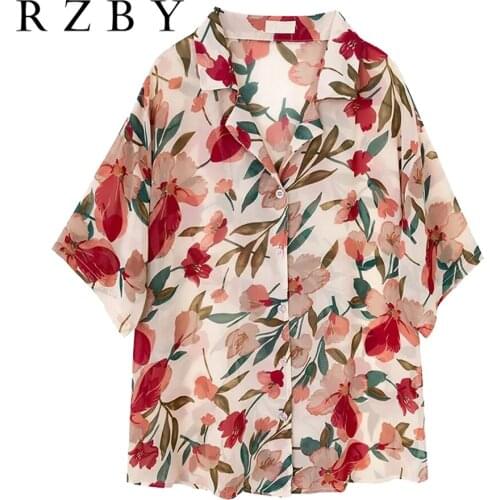 2021Summer Women Harajuku Cardigan Japanese Kimono Loose Fahion Blouse Casual Thin Floral Shirt Turn Down Collar Tops RZBY431