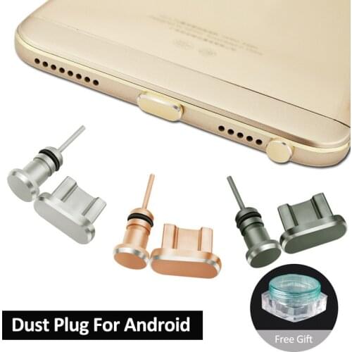 Metal Micro USB Set Charging Port and Earphone Jack Dust Plug For Android Phone 3.5mm J Headset Stopper Retrieve Card Pin