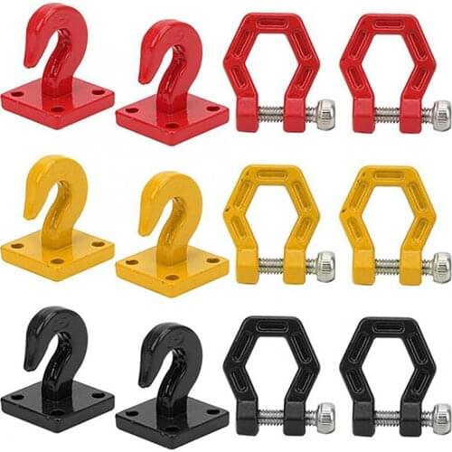 Metal Trailer Tow Hook Buckle Bumper Hook for Axial SCX10 90046 TRX4 D90 RC Climbing Car Accessories