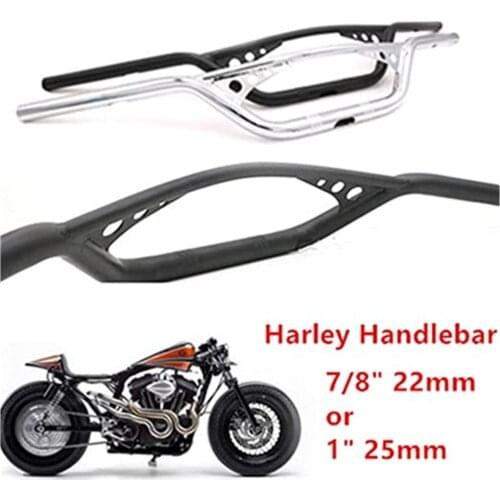 Motorcycle 7/8" 22mm / 1" 25mm Drilled Hole Tracker Handlebar Handle Bar Universal Drag Bar For Harley Honda Suzuki