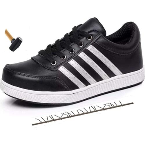 Unisex 35-46 Classic Star Work Safety Shoes Men Fashion Stripe Waterproof Construction Work Boots Outdoor Flat Sneakers