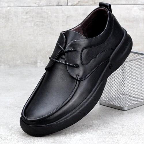 New Genuine Leather Mens Casual Shoes Large Size 45 46 47 48 Widened Round Head Lace-up Handmade Men Shoes jkm789