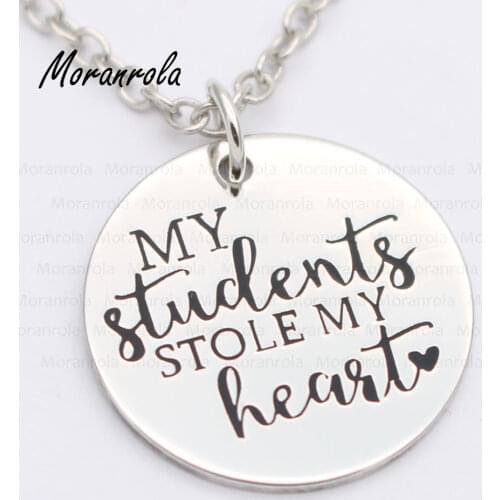 New arried "My Students Stole My Heart "Copper necklace Keychain,charm Hand-Stamped Jewelry Graduation school teacher gift