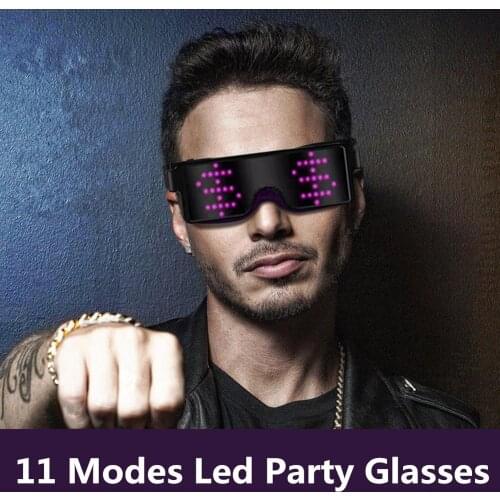 New kids Toys Quick Flash Animation Neon Led Party Glasses USB charge DJ Luminous Glasses Christmas Concert light